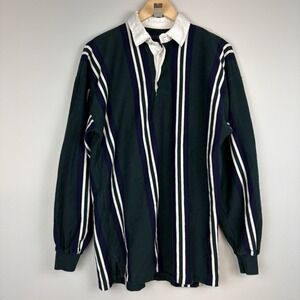 Vintage 90s Britches Rugby Polo Shirt Mens M Multicolor Vertical Stripes